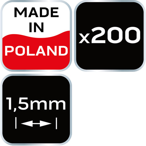 NEO TOOLS 61-107 Hézagoló-, fugakereszt - 1.5mm, 200db