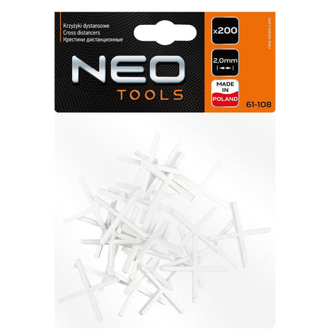 NEO TOOLS 61-108 Hézagoló-, fugakereszt - 2mm, 200db
