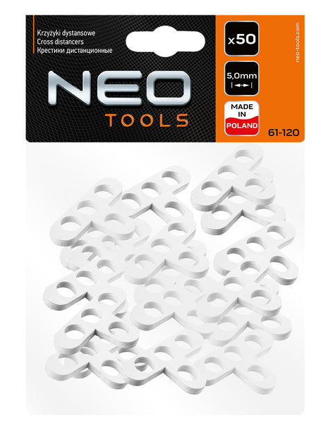 NEO TOOLS 61-120 Hézagoló-, fugakereszt T 5,0mm, 50db
