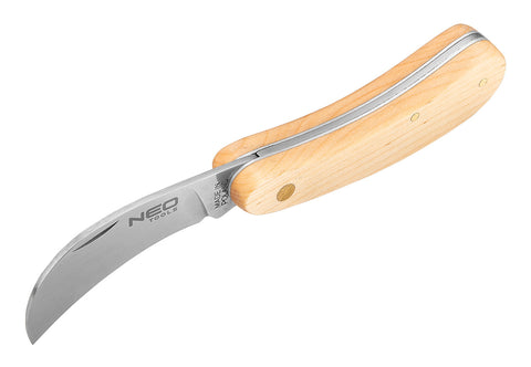NEO TOOLS 63-016 Összecsukható hajlított pengés kés fa nyéllel