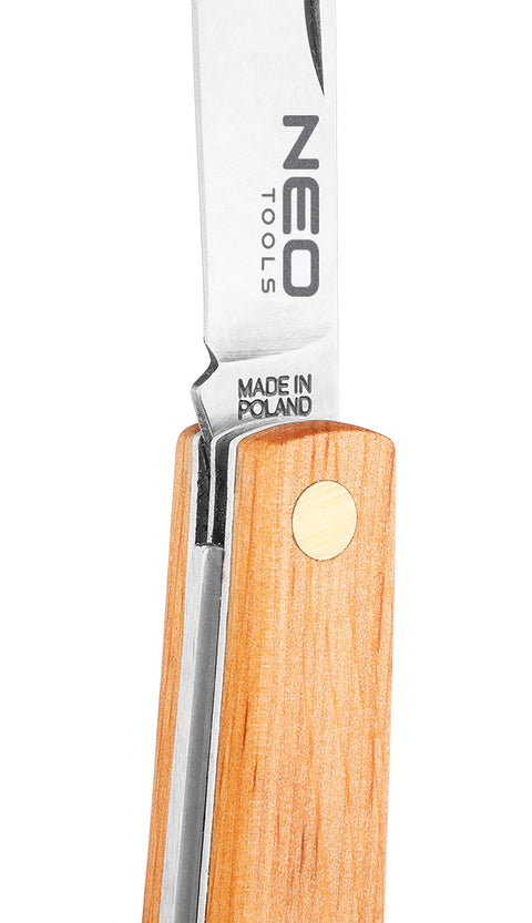 NEO TOOLS 63-017 Összecsukható dupla pengés kés fa nyéllel