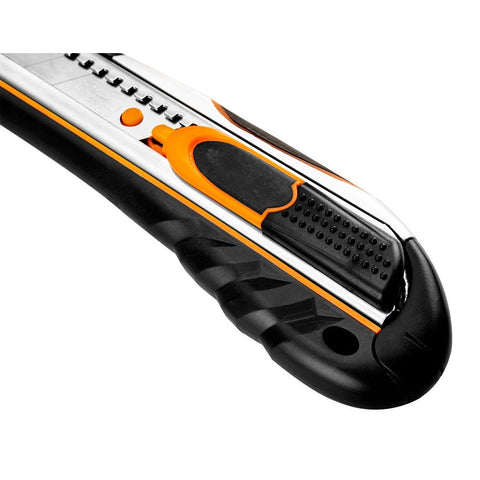 NEO TOOLS 63-050 Törhető pengés kés 18mm, autómata penge rejtés, fém vezetősín