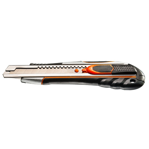 NEO TOOLS 63-050 Törhető pengés kés 18mm, autómata penge rejtés, fém vezetősín