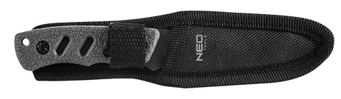 NEO TOOLS 63-106 Túlélőkés, full-tang, 16.5cm, rozsdamentes acél, gumírozott markolat, penge: 9.4cm