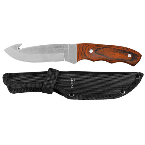 NEO TOOLS 63-116 Túlélőkés, full-tang, 24cm, rozsdamentes acél, bambusz nyél, penge:14.5cm
