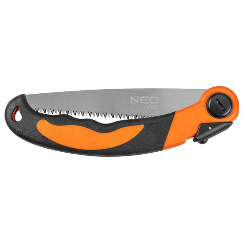 NEO TOOLS 63-120 Túlélő kézifűrész, 21cm, összecsukható, Penge vastagság 0,85mm, 66HRC, 3 soros pengefelépítés