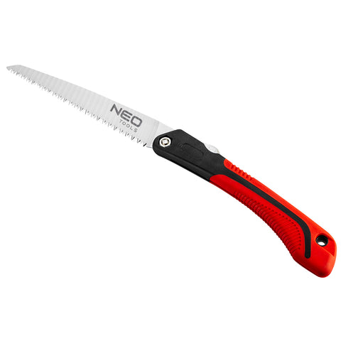 NEO TOOLS 63-120 Túlélő kézifűrész, 21cm, összecsukható, Penge vastagság 0,85mm, 66HRC, 3 soros pengefelépítés