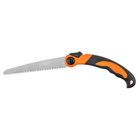 NEO TOOLS 63-120 Túlélő kézifűrész, 21cm, összecsukható, Penge vastagság 0,85mm, 66HRC, 3 soros pengefelépítés