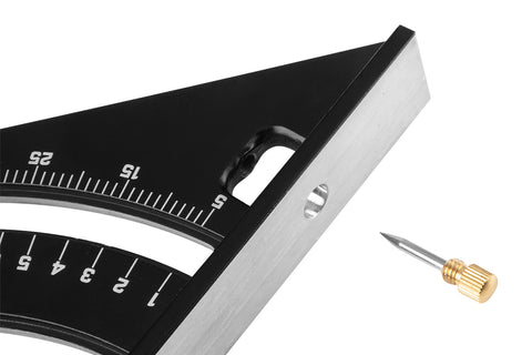 NEO TOOLS 72-105 Talpas derékszög, alumínium, kiegészítő vonalzóval, 45 fokos szárral, mérőskálával, 185mm
