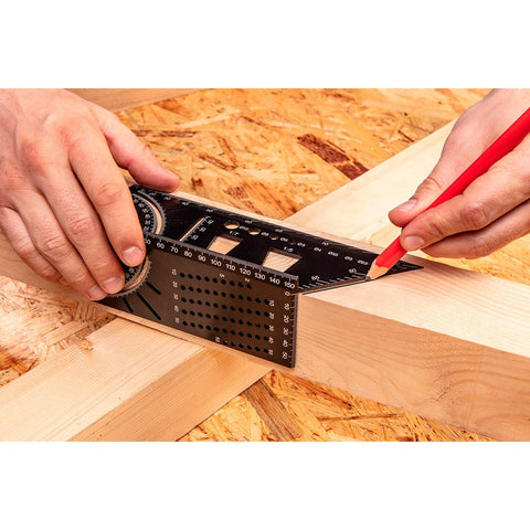 NEO TOOLS 72-115 Jelölő sablon 3D, derékszög, vonalzó, szögmérő, alumíniumötvözet