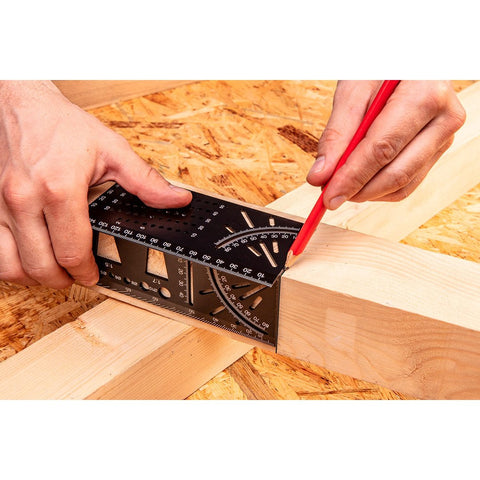 NEO TOOLS 72-115 Jelölő sablon 3D, derékszög, vonalzó, szögmérő, alumíniumötvözet