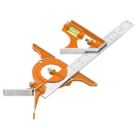 NEO TOOLS 72-120 Profi szögmérő, derékszög és vonalzó, rozsdamentes-alu 30cm