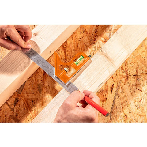 NEO TOOLS 72-125 Profi szögmérő, derékszög és vonalzó, rozsdamentes-alu 30cm