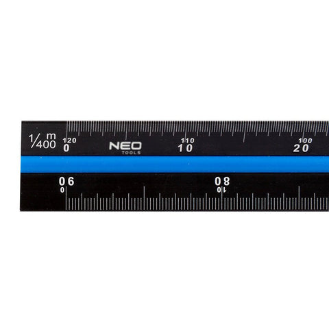 NEO TOOLS 72-205 Műszaki vonalzó, 3 élű, 30cm, alumínium