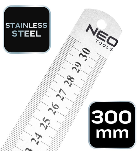 NEO TOOLS 72-213 Acél vonalzó 30cm rozsdamentes
