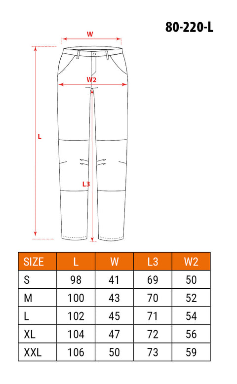 NEO TOOLS 80-220-XXL Női munkanadrág, 65% pamut, 35% polyester, 245 g/m2, XXL