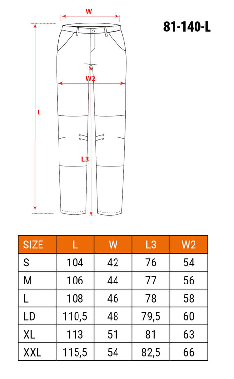 NEO TOOLS 81-140-XXL Kantáros munkanadrág, HD, fehér XXL/58