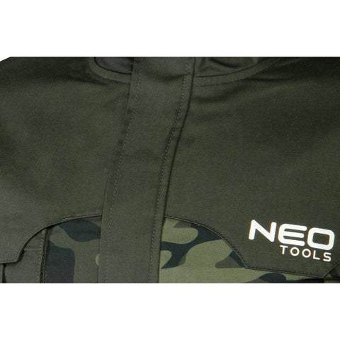 NEO TOOLS 81-211-XXXL Munkadzseki terepmintás, CAMO, 60% pamut, 40% polyester, 255 g/m2, XXXL