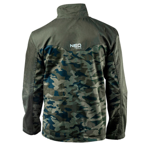 NEO TOOLS 81-211-XXXL Munkadzseki terepmintás, CAMO, 60% pamut, 40% polyester, 255 g/m2, XXXL