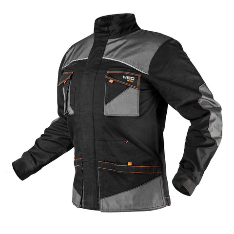 NEO TOOLS 81-218-L Munkadzseki, HD, karcsúsított(slim fit), 60% pamut, 37% polyester, 3% elastane, 285 g/m2, több méretben