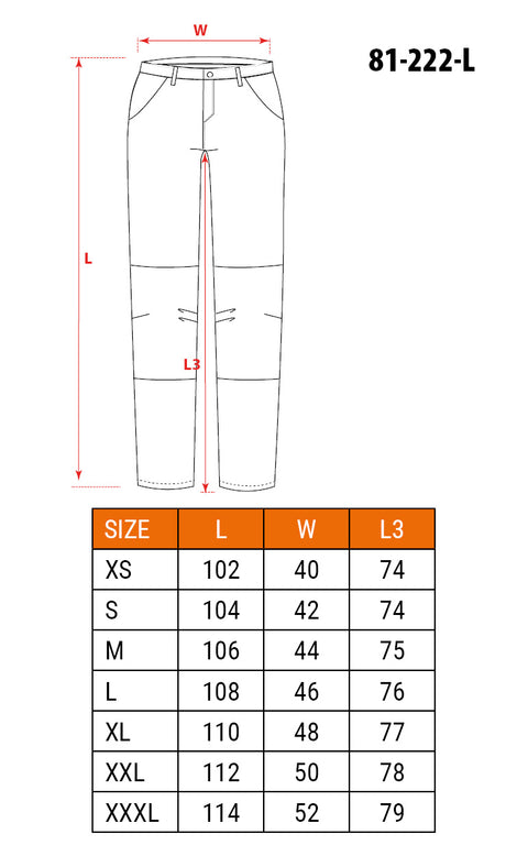 NEO TOOLS 81-222-XXXL Munkanadrág olíva, CAMO, 60% pamut, 40% polyester, 255 g/m2, XXXL