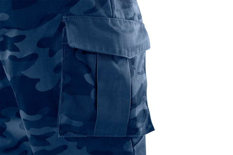 NEO TOOLS 81-223-XS Munkanadrág tengerészkék terepmintás, Camo, Navy, 60% pamut + 40% poliészter, XS