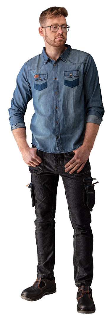 NEO TOOLS 81-229-XXXL Munkanadrág, farmer, DENIM, cipzáros oldalzsebekkel, 98% pamut, 410 g/m2, XXXL