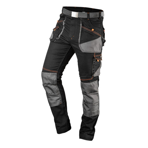 NEO TOOLS 81-238-L Munkanadrág, HD, karcsúsított(slim fit), 60% pamut, 37% polyester, 3% elastane, 285 g/m2, övvel, több méretben