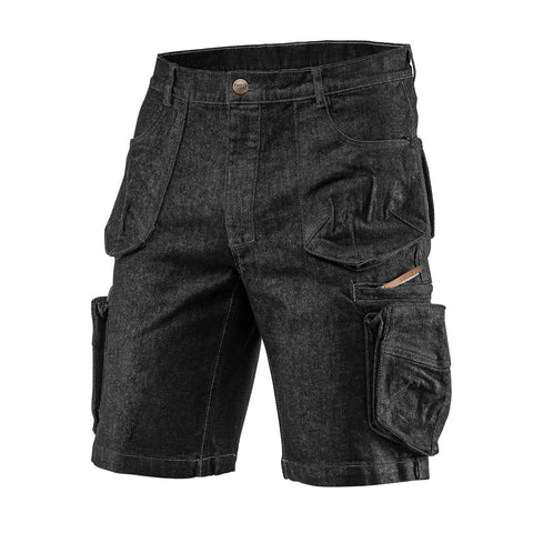 NEO TOOLS 81-273-L Rövidnadrág, farmer, DENIM, fekete, cipzáros oldalzsebekkel, 98% pamut, 410g/m2, több méretben