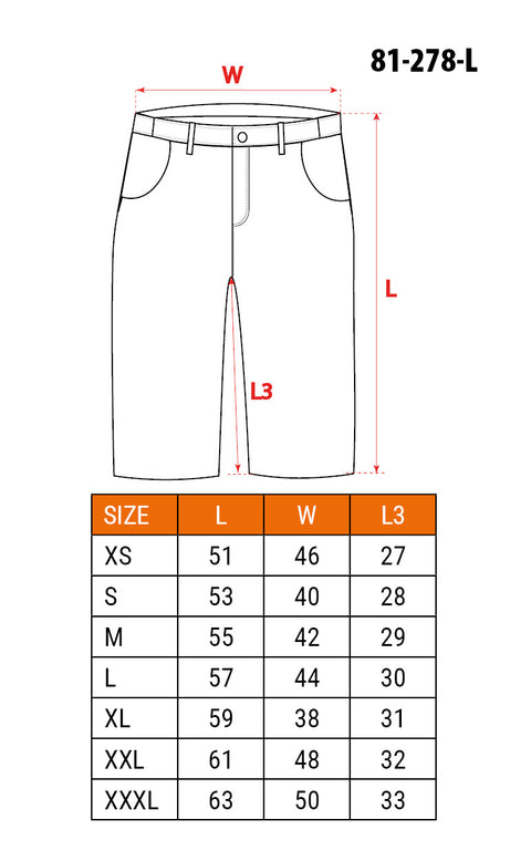 NEO TOOLS 81-278-M Rövidnadrág, HD, karcsúsított(slim fit), 60% pamut, 37% polyester, 3% elastane, 285 g/m2, övvel, M