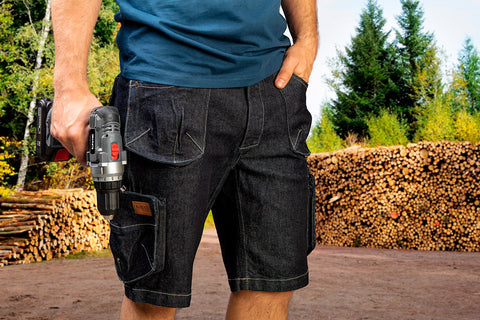 NEO TOOLS 81-279-XL Rövidnadrág, farmer, DENIM, cipzáros oldalzsebekkel, 98% pamut, 410g/m2, XL
