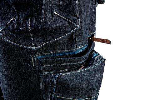 NEO TOOLS 81-279-S Rövidnadrág, farmer, DENIM, cipzáros oldalzsebekkel, 98% pamut, 410g/m2, S