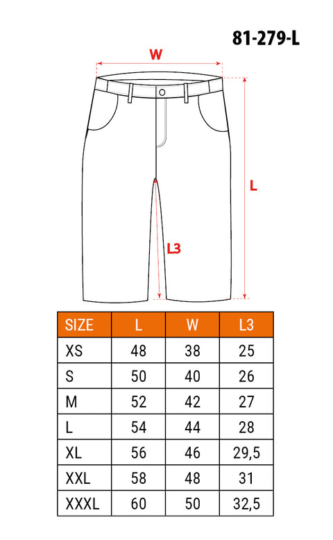 NEO TOOLS 81-279-XXXL Rövidnadrág, farmer, DENIM, cipzáros oldalzsebekkel, 98% pamut, 410g/m2, XXXL