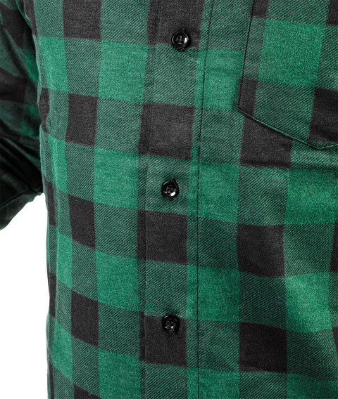 NEO TOOLS 81-546-S Munkaing, flanel, zöld-fekete, 100% pamut, S