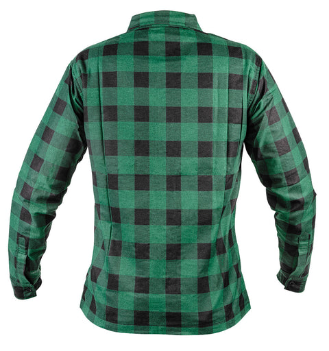 NEO TOOLS 81-546-XL Munkaing, flanel, zöld-fekete, 100% pamut, XL