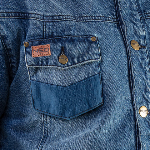 NEO TOOLS 81-557-S Munkadzseki, farmer, DENIM, béléssel, S