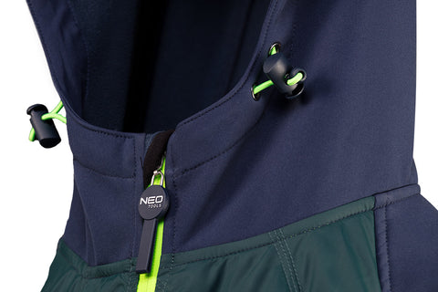 NEO TOOLS 81-559-M Munkadzseki, Softshell, steppelt betéttel, PREMIUM, M