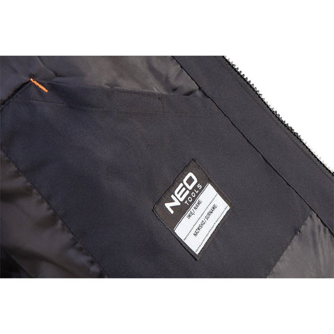 NEO TOOLS 81-574-XXXL Munkakabát, téli kivitel, Fekete, XXXL