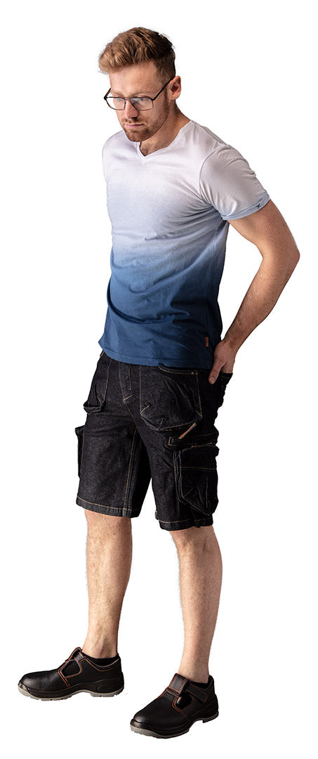 NEO TOOLS 81-602-XL Munkapóló, kék árnyékmintás, DENIM, 100% pamut, 180g/m2, XL