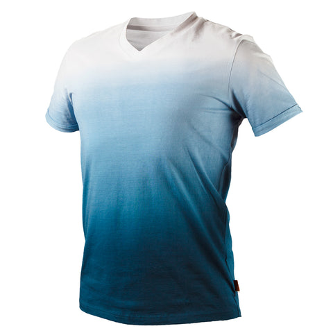 Póló, kék árnyékmintás, 100% pamut, 180g/m2, L