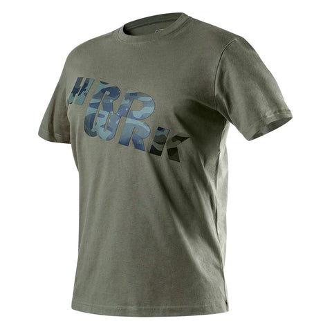 NEO TOOLS 81-612-L Munkapóló, CAMO, feliratos, olíva, 100% pamut, 180g/m2, több méretben