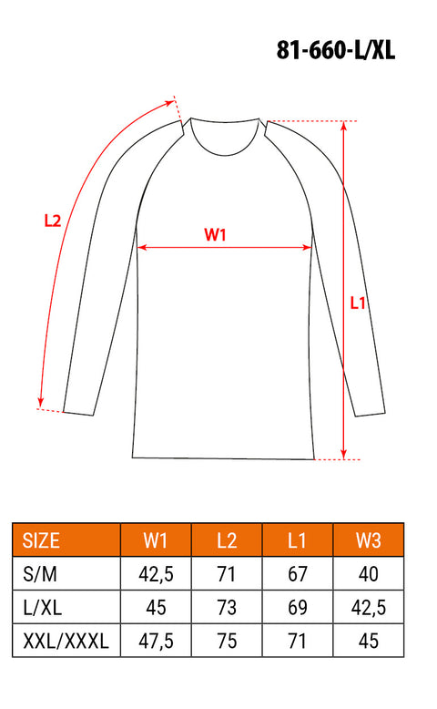 NEO TOOLS 81-660-XXL/XXXL Hosszú ujjú Thermo aláöltözet, XXL/XXXL