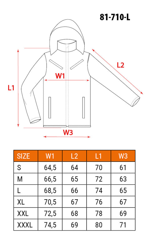 NEO TOOLS 81-710-XXXL Munkakabát, láthatósági, extrán szigetelt, sárga, XXXL