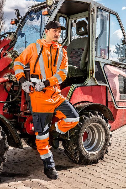 NEO TOOLS 81-746-XXL Munkadzseki, láthatósági, narancssárga, kapucnival, XXL
