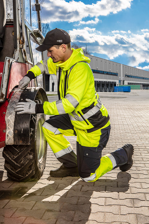 NEO TOOLS 81-750-XXXL Munkanadrág, láthatósági, softshell, citromsárga, XXXL