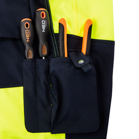 NEO TOOLS 81-750-XXL Munkanadrág, láthatósági, softshell, citromsárga, XXL