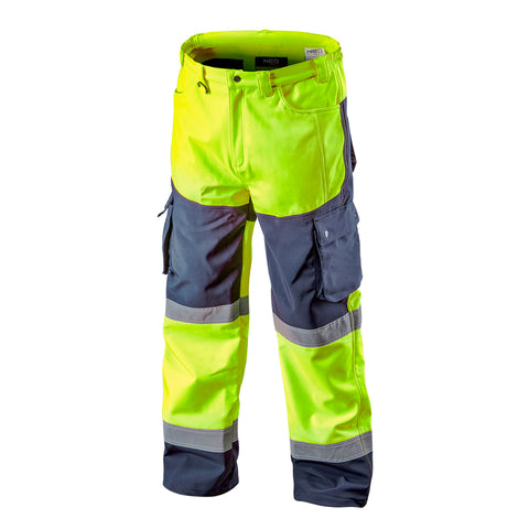 NEO TOOLS 81-750-L Munkanadrág, láthatósági, softshell, citromsárga, több méretben