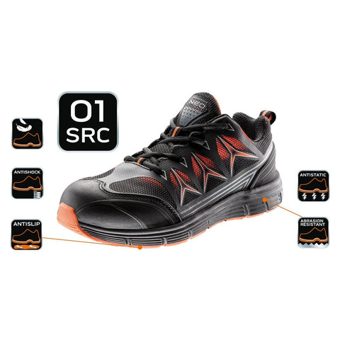 NEO TOOLS 82-703 Munkacipő, fémmentes, O1, 42