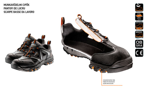 NEO TOOLS 82-724 Munkszandál, fémmentes, OB, 43