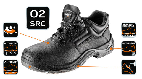NEO TOOLS 82-760-44 Munkacipő O2 SRC, bőr, 44, CE